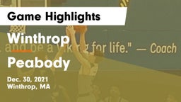 Winthrop   vs Peabody Game Highlights - Dec. 30, 2021