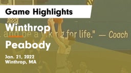 Winthrop   vs Peabody  Game Highlights - Jan. 21, 2022