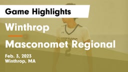 Winthrop   vs Masconomet Regional  Game Highlights - Feb. 3, 2023