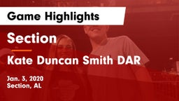Section  vs Kate Duncan Smith DAR  Game Highlights - Jan. 3, 2020