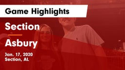 Section  vs Asbury   Game Highlights - Jan. 17, 2020