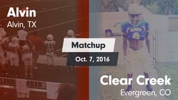 Matchup: Alvin  vs. Clear Creek  2016