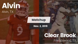 Matchup: Alvin  vs. Clear Brook  2018