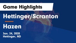 Hettinger/Scranton  vs Hazen  Game Highlights - Jan. 24, 2020