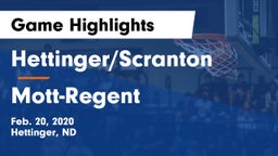 Hettinger/Scranton  vs Mott-Regent  Game Highlights - Feb. 20, 2020