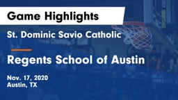 St. Dominic Savio Catholic  vs Regents School of Austin Game Highlights - Nov. 17, 2020