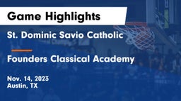 St. Dominic Savio Catholic  vs Founders Classical Academy Game Highlights - Nov. 14, 2023
