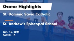 St. Dominic Savio Catholic  vs St. Andrew's Episcopal School Game Highlights - Jan. 16, 2024