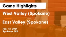 West Valley  (Spokane) vs East Valley  (Spokane) Game Highlights - Jan. 12, 2024