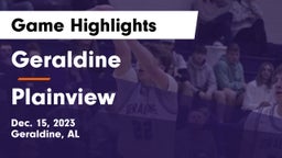 Geraldine  vs Plainview  Game Highlights - Dec. 15, 2023