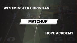 Matchup: Westminster vs. Hope Academy 2016