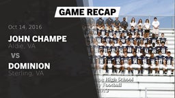 Recap: John Champe   vs. Dominion  2016