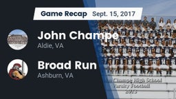 Recap: John Champe   vs. Broad Run  2017