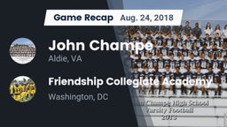 Recap: John Champe   vs. Friendship Collegiate Academy  2018