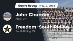 Recap: John Champe   vs. Freedom-South Riding  2018