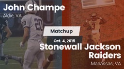 Matchup: John Champe vs. Stonewall Jackson Raiders 2019