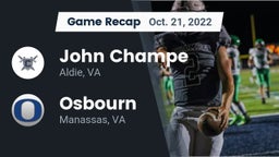 Recap: John Champe   vs. Osbourn  2022