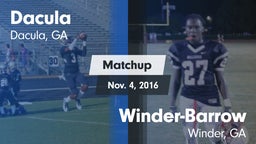 Matchup: Dacula  vs. Winder-Barrow  2016