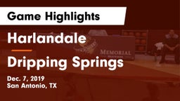 Harlandale  vs Dripping Springs Game Highlights - Dec. 7, 2019