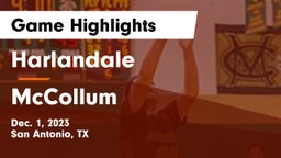 Harlandale  vs McCollum  Game Highlights - Dec. 1, 2023