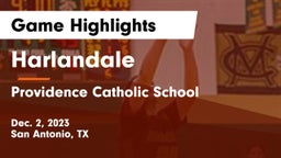 Harlandale  vs Providence Catholic School Game Highlights - Dec. 2, 2023