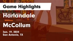 Harlandale  vs McCollum  Game Highlights - Jan. 19, 2024