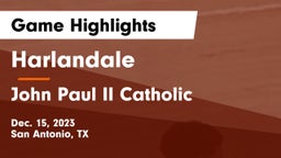 Harlandale  vs John Paul II Catholic  Game Highlights - Dec. 15, 2023