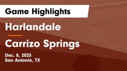 Harlandale  vs Carrizo Springs  Game Highlights - Dec. 8, 2023