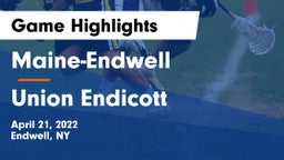 Maine-Endwell  vs Union Endicott Game Highlights - April 21, 2022