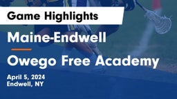 Maine-Endwell  vs Owego Free Academy  Game Highlights - April 5, 2024