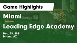 Miami  vs Leading Edge Academy Game Highlights - Dec. 29, 2021