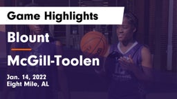 Blount  vs McGill-Toolen  Game Highlights - Jan. 14, 2022