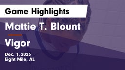 Mattie T. Blount  vs Vigor  Game Highlights - Dec. 1, 2023