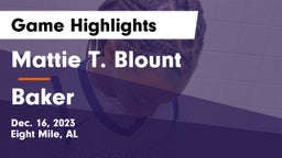 Mattie T. Blount  vs Baker  Game Highlights - Dec. 16, 2023