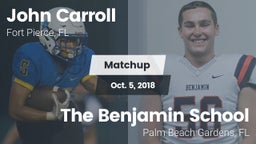 Matchup: John Carroll High vs. The Benjamin School 2018