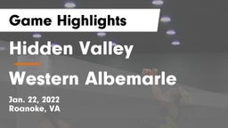 Hidden Valley  vs Western Albemarle  Game Highlights - Jan. 22, 2022