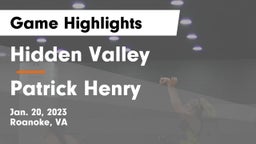 Hidden Valley  vs Patrick Henry  Game Highlights - Jan. 20, 2023