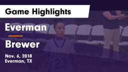 Everman  vs Brewer  Game Highlights - Nov. 6, 2018