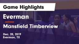 Everman  vs Mansfield Timberview  Game Highlights - Dec. 20, 2019