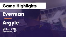 Everman  vs Argyle  Game Highlights - Dec. 3, 2019