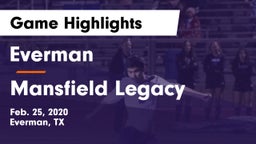 Everman  vs Mansfield Legacy  Game Highlights - Feb. 25, 2020