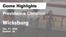 Providence Christian  vs Wicksburg Game Highlights - Jan. 21, 2020