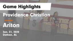 Providence Christian  vs Ariton Game Highlights - Jan. 31, 2020
