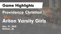 Providence Christian  vs Ariton Varsity Girls Game Highlights - Dec. 21, 2020