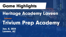 Heritage Academy Laveen vs Trivium Prep Academy Game Highlights - Jan. 8, 2024