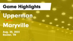 Upperman  vs Maryville  Game Highlights - Aug. 20, 2022