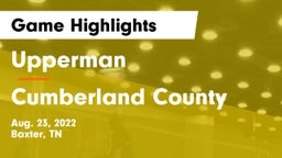 Upperman  vs Cumberland County  Game Highlights - Aug. 23, 2022