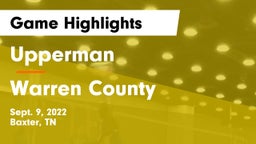 Upperman  vs Warren County  Game Highlights - Sept. 9, 2022