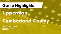 Upperman  vs Cumberland County  Game Highlights - Sept. 22, 2022