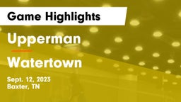 Upperman  vs Watertown  Game Highlights - Sept. 12, 2023